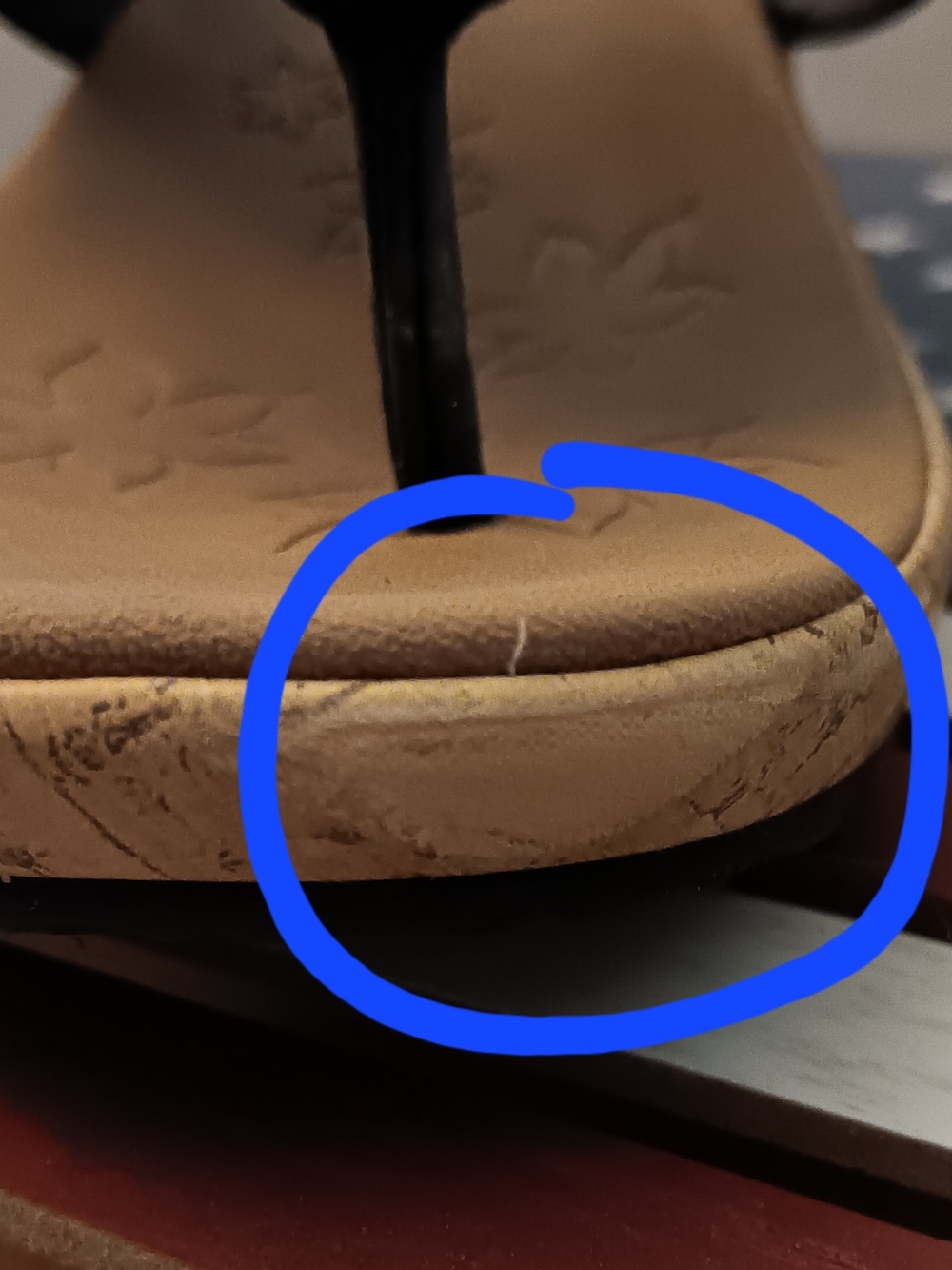 Skechers (Cali)Black Cork-Platform Wedge Thong Sandals - Picture 3 of 4